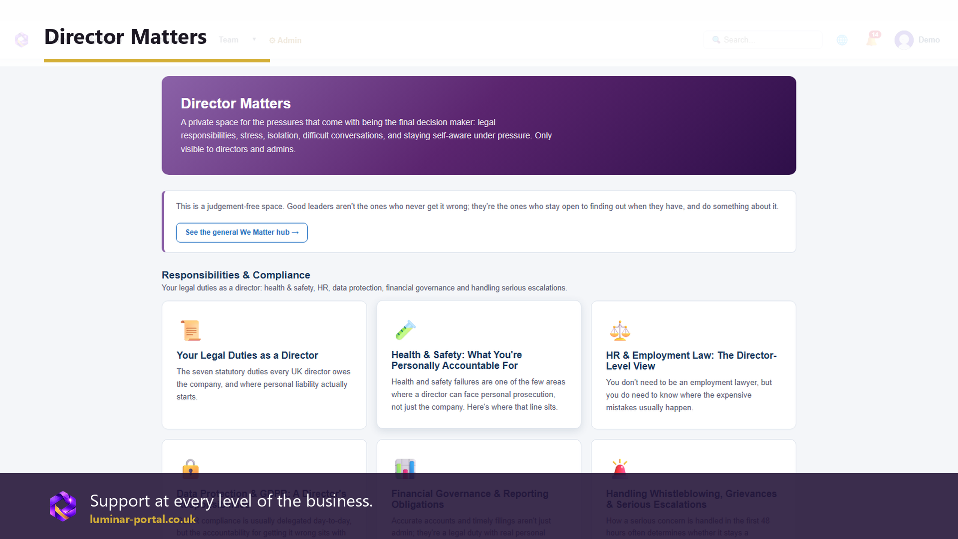Director Matters recognises the pressures carried by senior leaders.